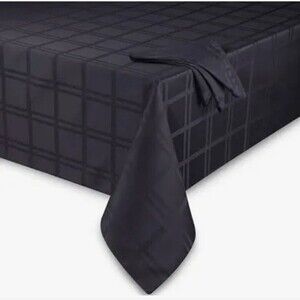 Origins Microfiber Spill Proof Table Linens - Oblong, 52 x 70" - Black